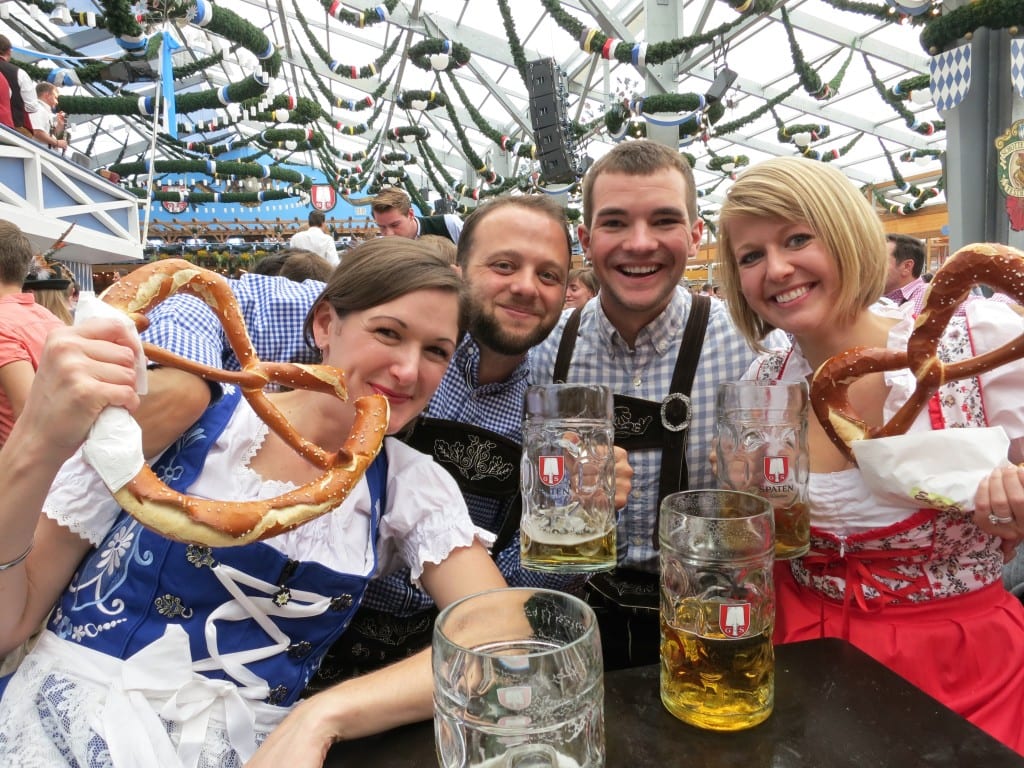 Spaten beer + Pretzels at Oktoberfest