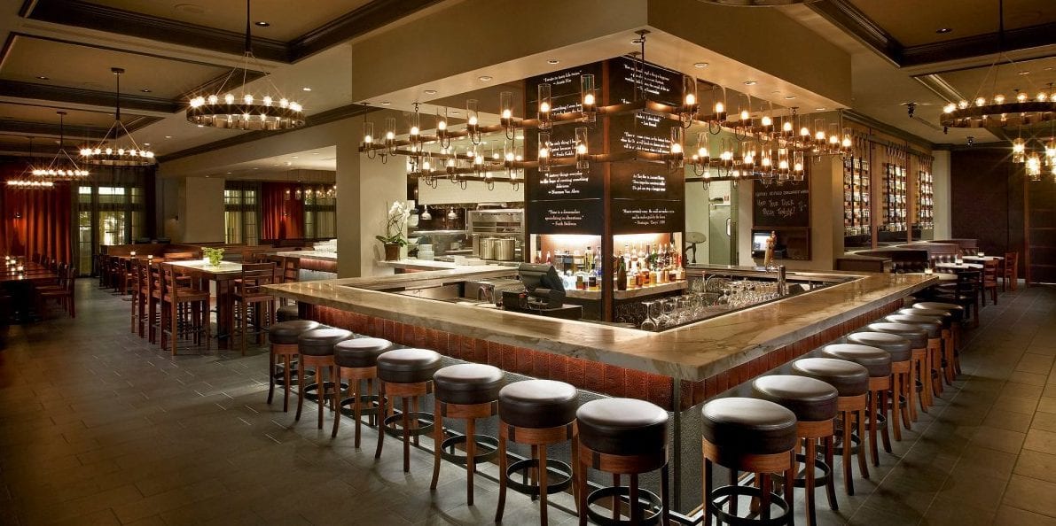 a bar in a restaurant