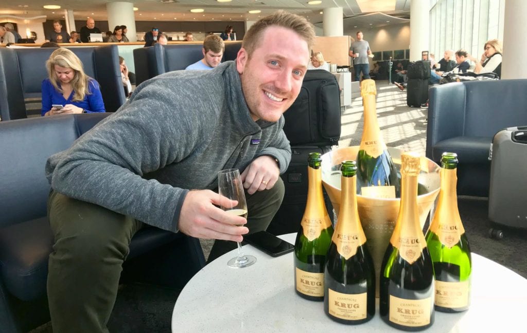 Buying Champagne with SkyMiles in the Delta Sky Club (Yes, Really) 3 buy champagne with skymiles krug