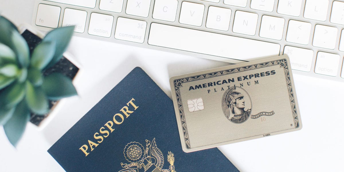 Amex Platinum card with a passport