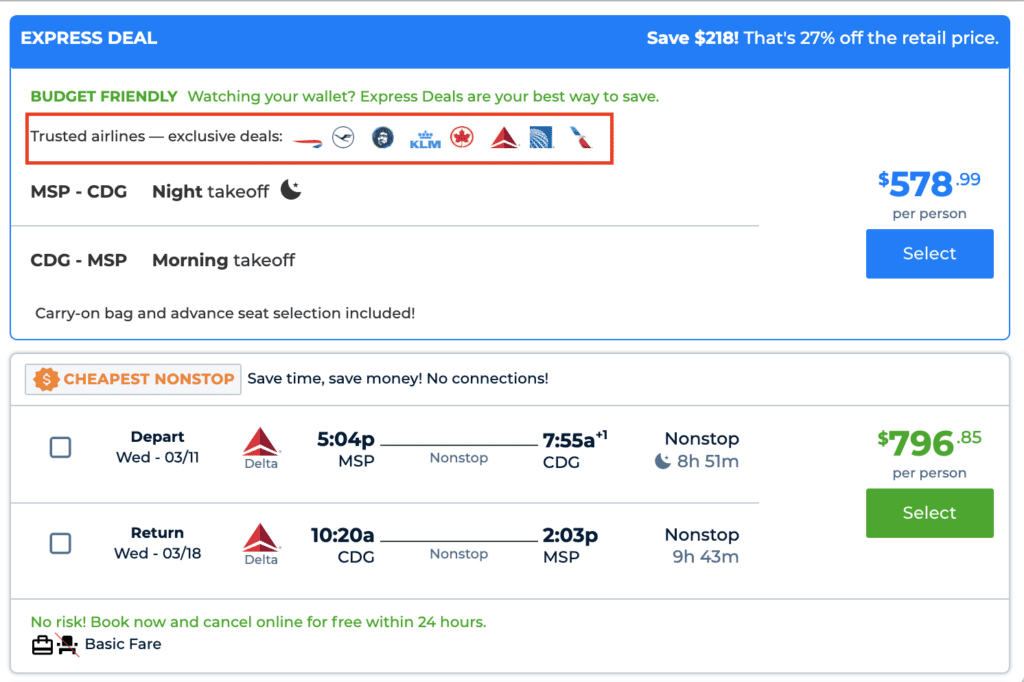 priceline express deals
