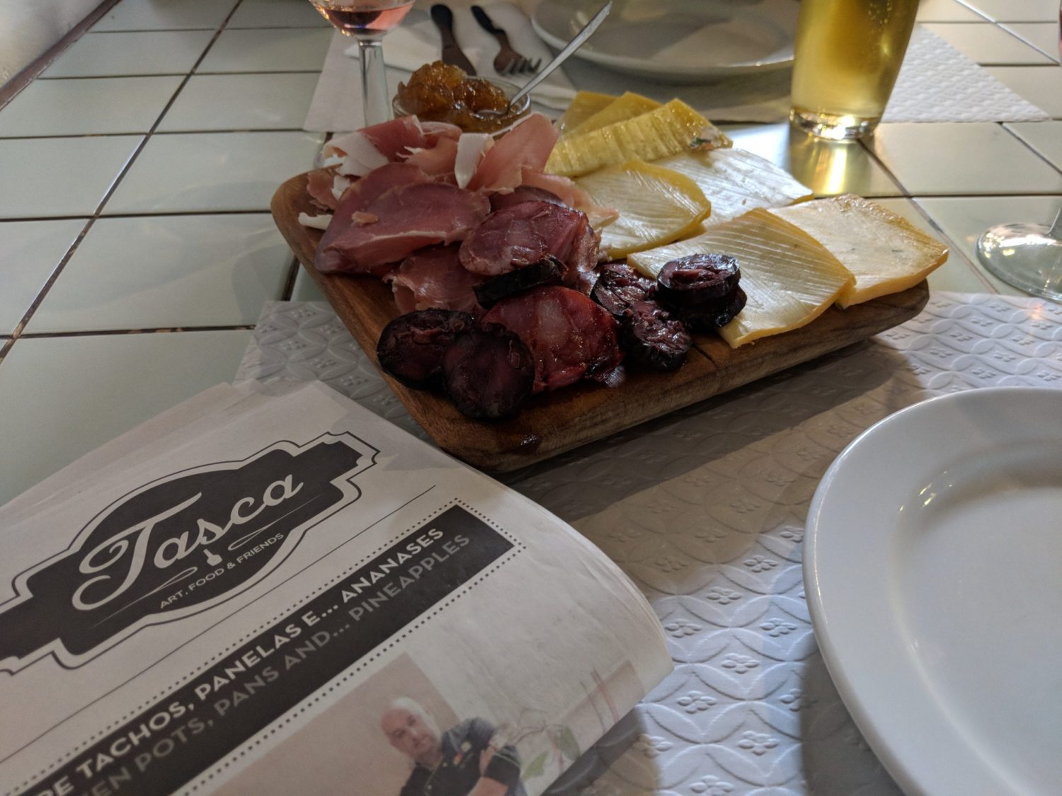 A plate of food on a table