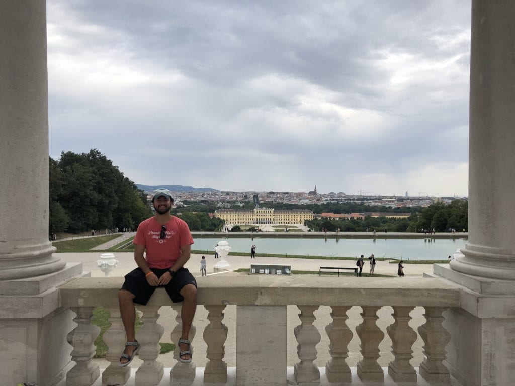 View from the on top of the hill, overlooking the Schonbrunn Palace