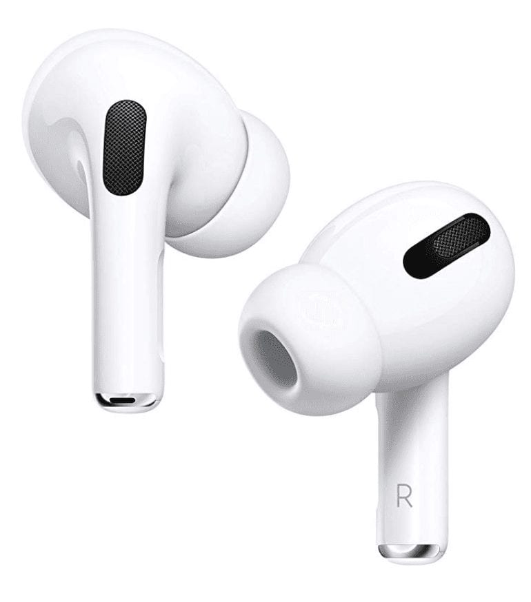 two apple airpod earbud headphones