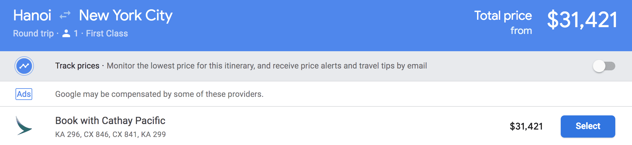 Cathay Pacific Mistake Fare