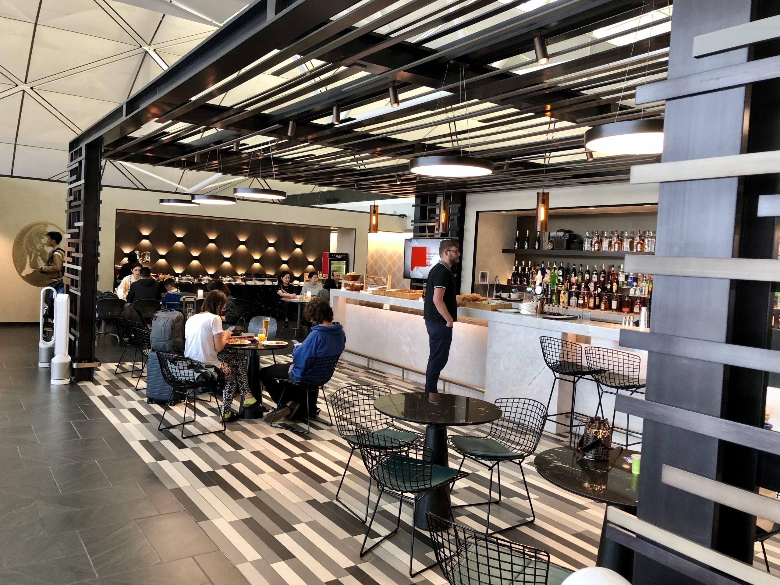 snack bar inside of an airport lounge