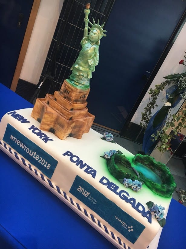 Cake to commemorate the first flight from JFK to the Azores