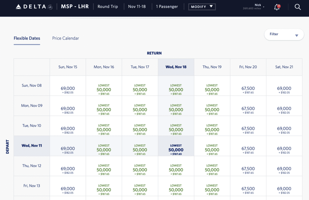 delta award calendar