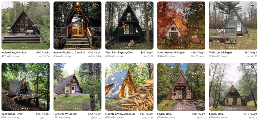 unique airbnb - a-frame
