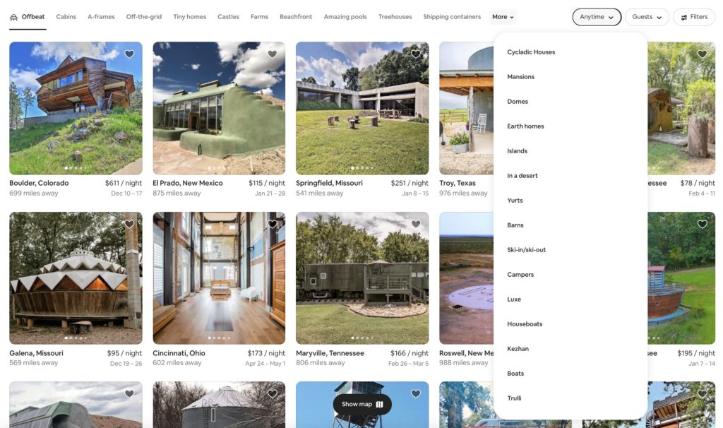 unique airbnbs - how to search