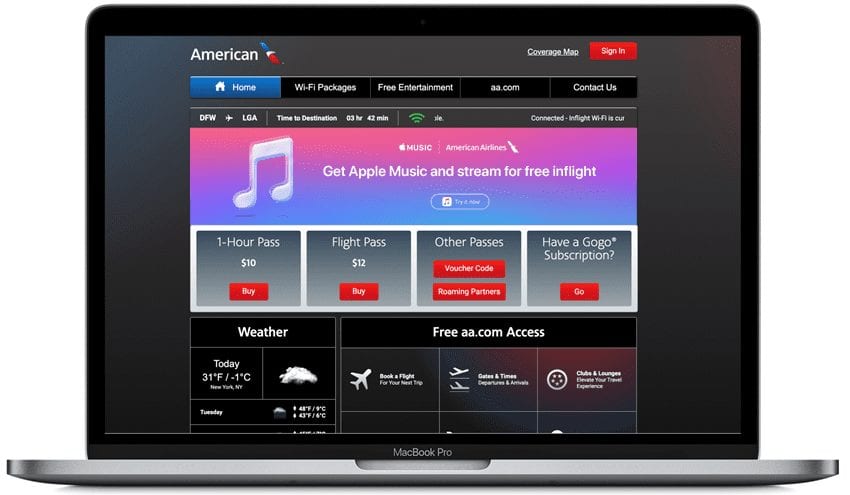 American Airlines Apple Music Streaming