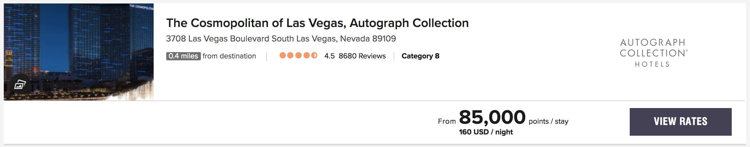 cosmopolitan points price