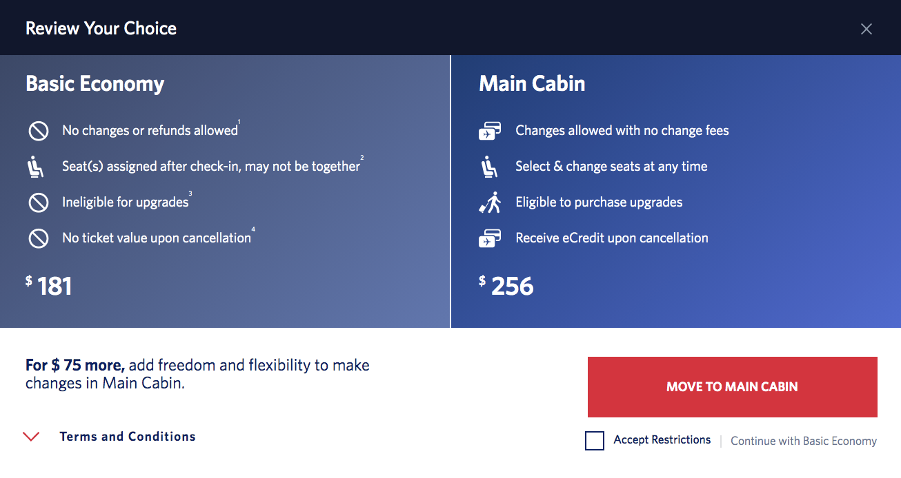 delta basic economy change