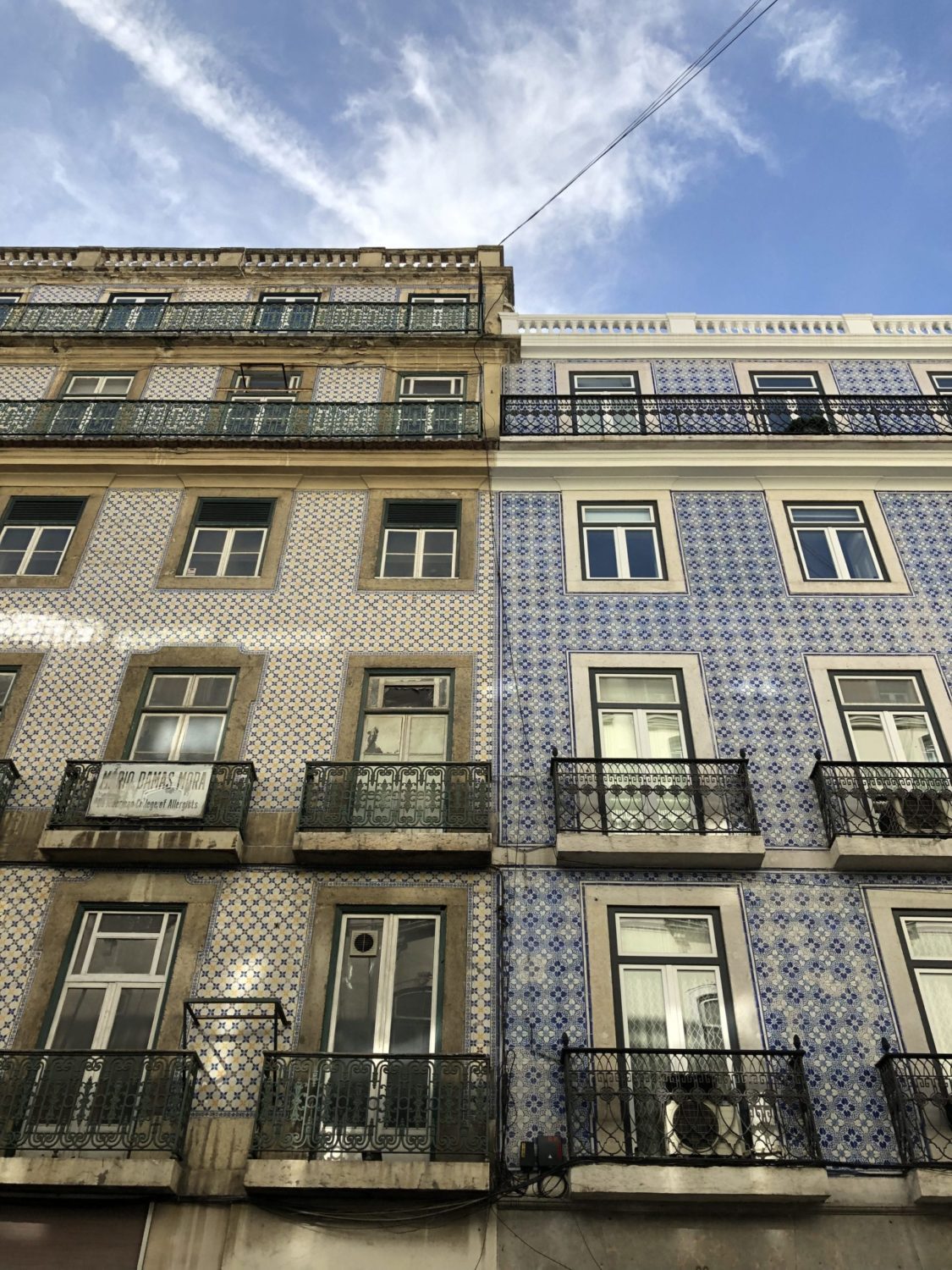 painted tile apartment building in Portugal