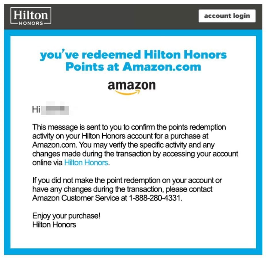 Hilton points stolen