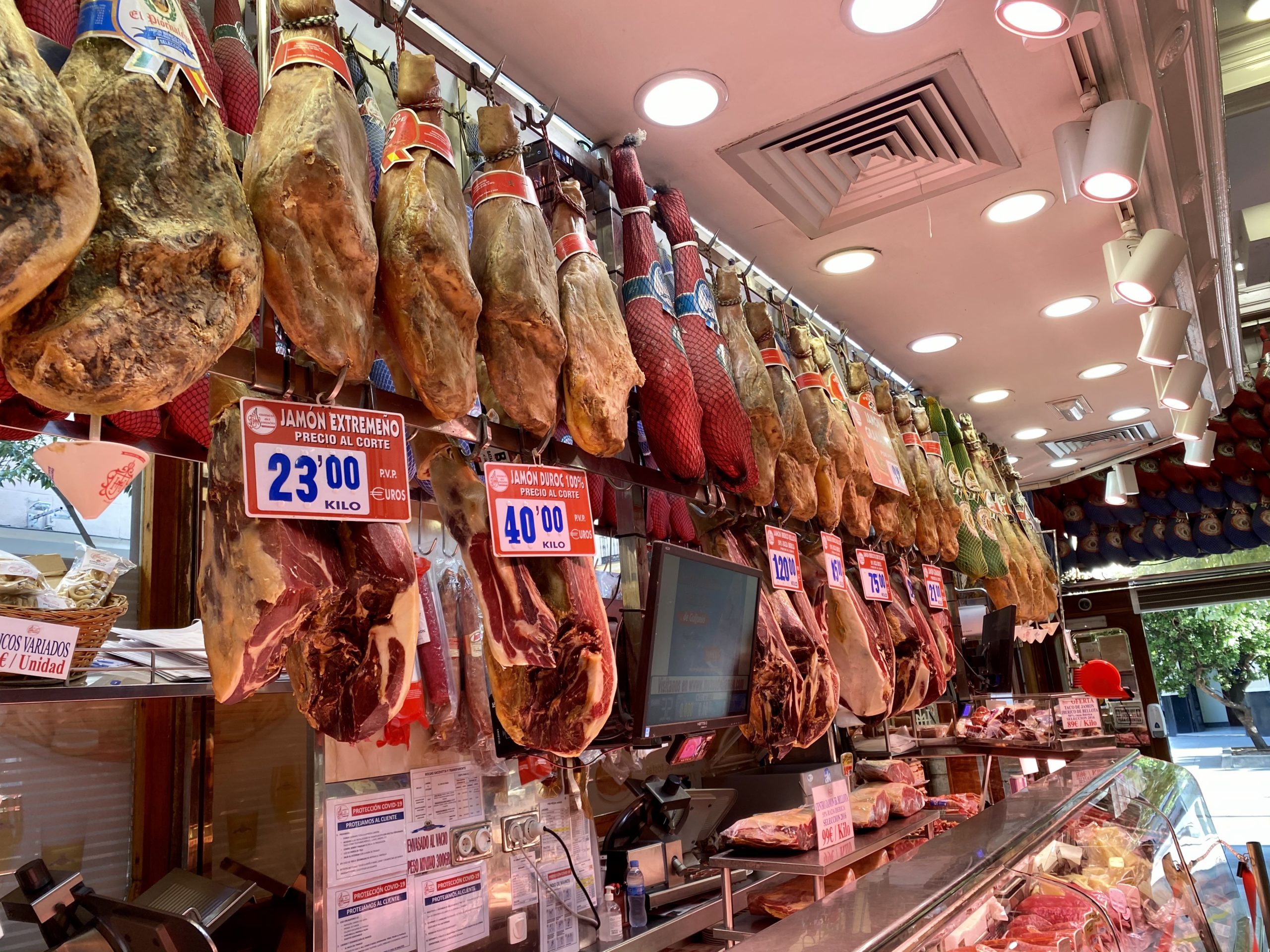 Jamon in the Mercado Anton Martin, Madrid