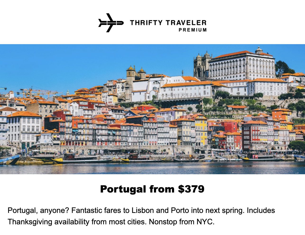Portugal flight deal