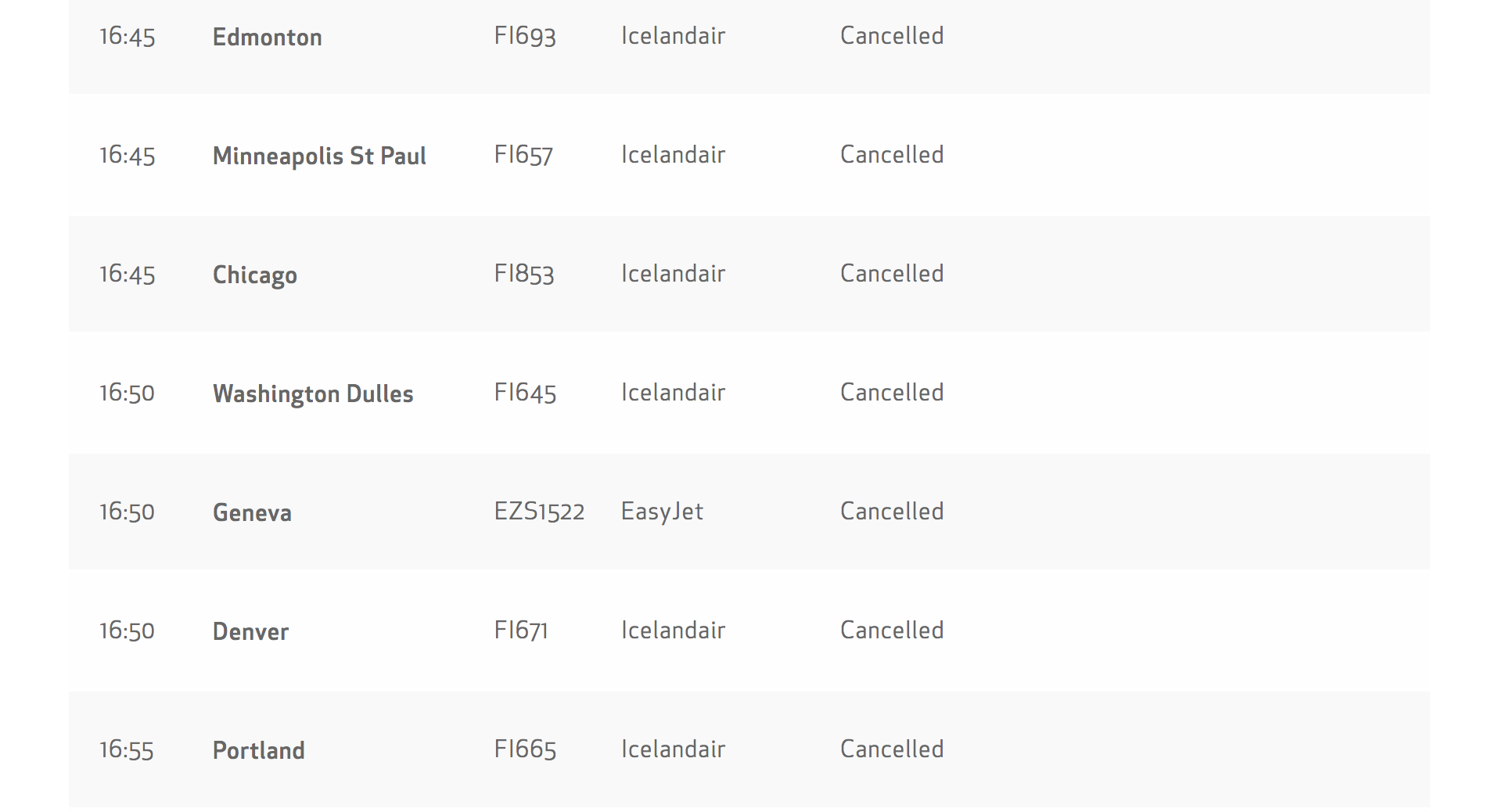 Iceland Flight Cancellations