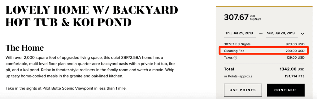 marriott cleaning fees