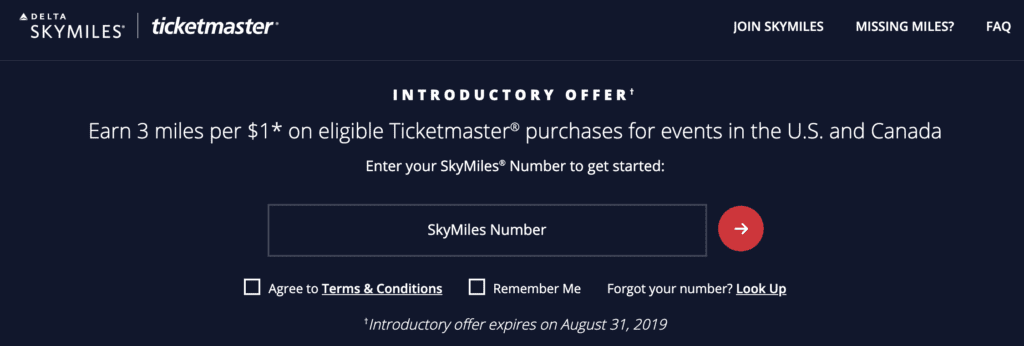earn delta skymiles ticketmaster