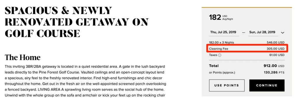 marriott cleaning fees