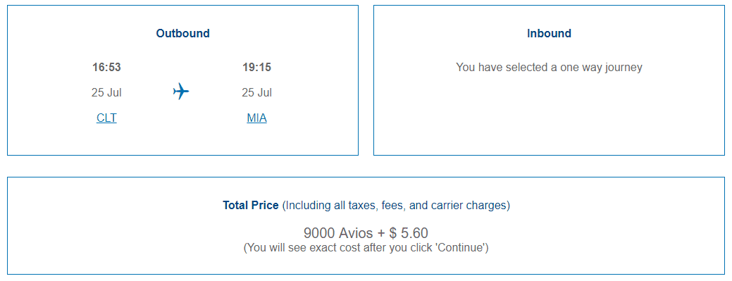 British Airways Award Chart