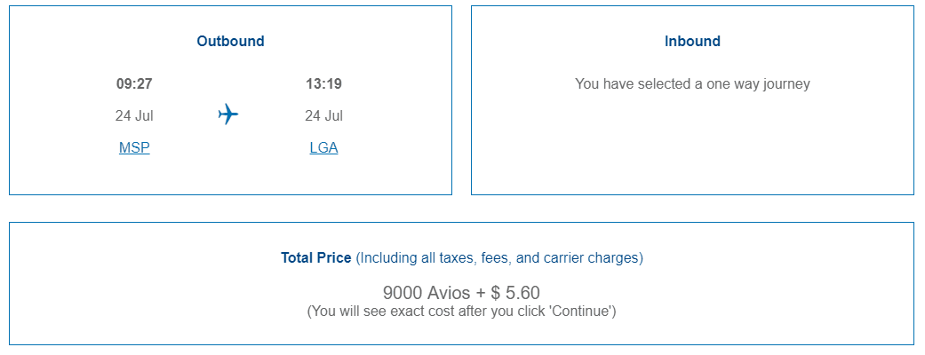 British Airways Award Chart