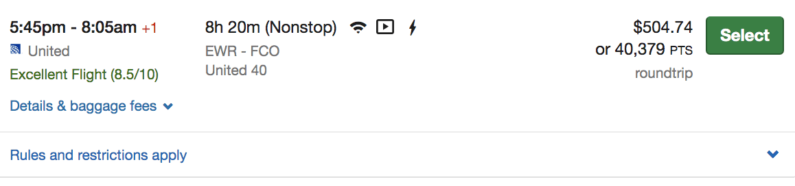 Chase Ultimate Rewards pricing