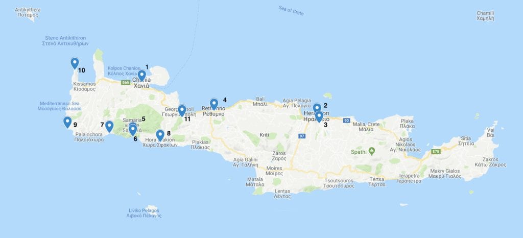 Thrifty Traveler's Guide to Crete, Greece 1 Map