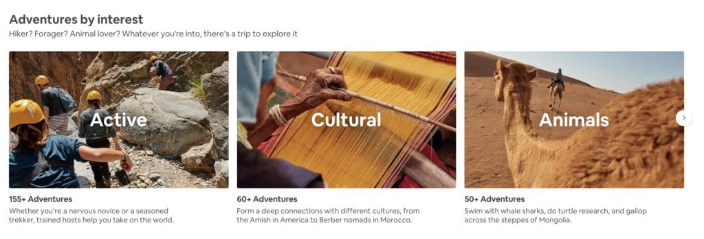 airbnb adventures interests