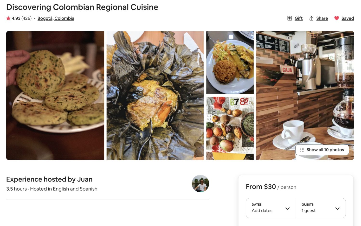 airbnb experiences bogota food tour