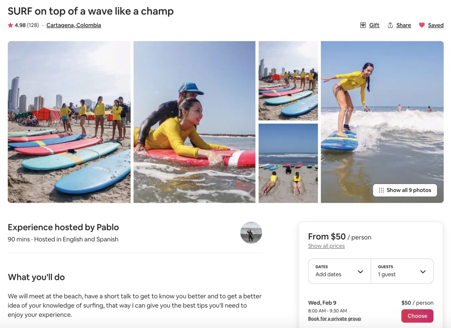 airbnb experiences surfing lesson
