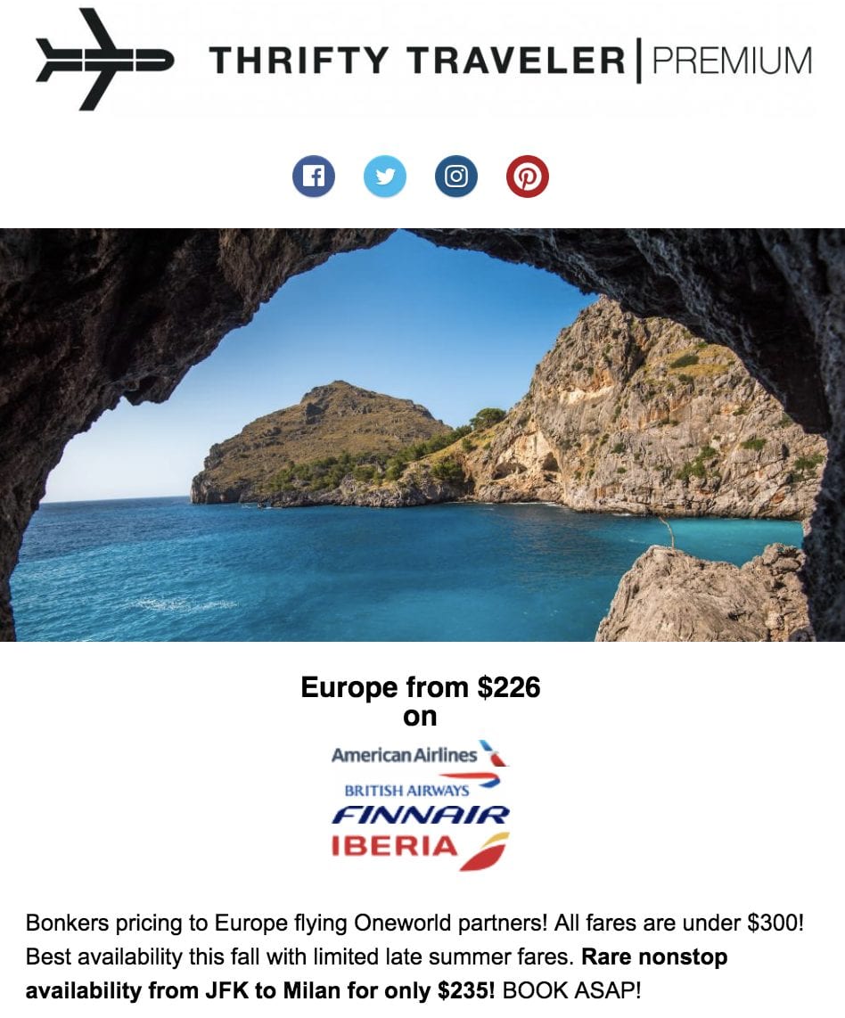 cheap flights to Europe