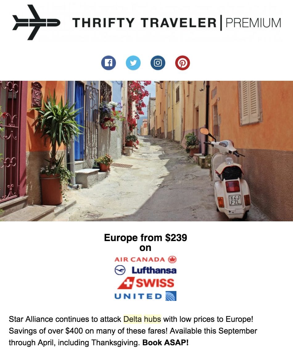 Cheap flights to Europe