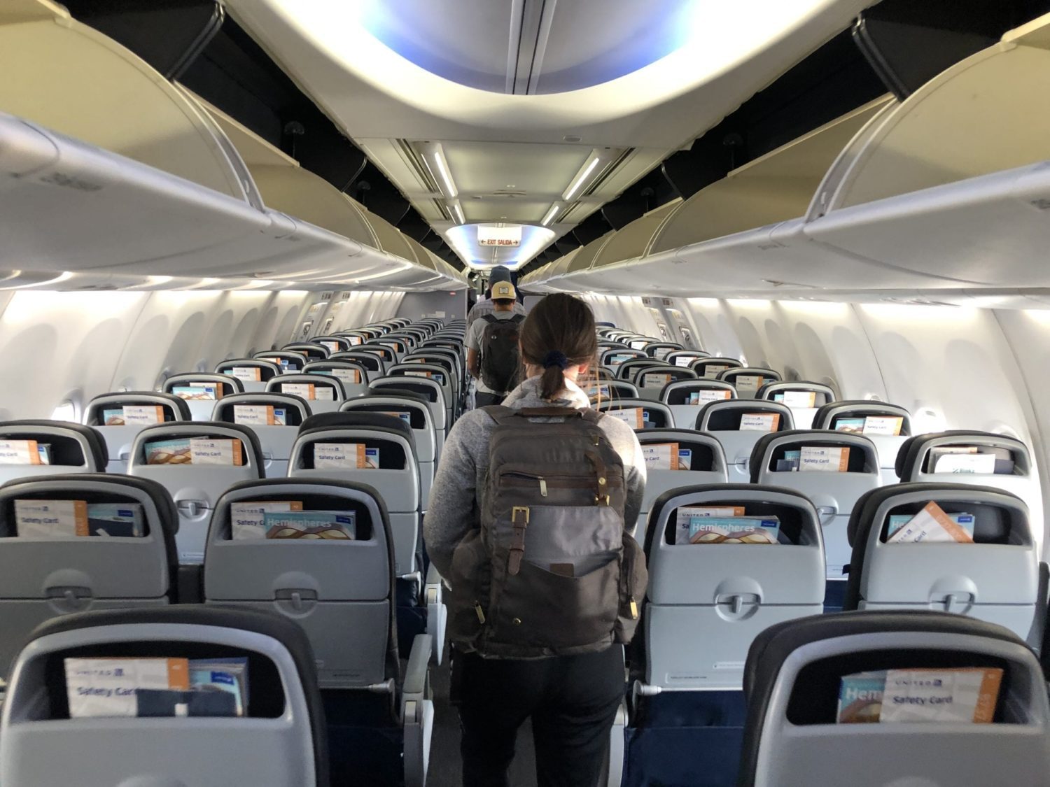 United economy cabin seating