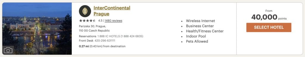 prague intercontinental ihg free anniversary night