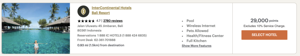 bali intercontinental ihg free anniversary night