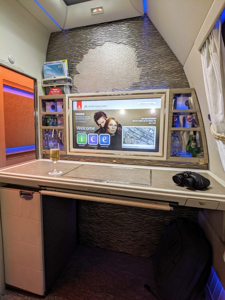 Unbeatable: Emirates Game Changer First Class Suite, Dubai to Male 36 Emirates 777 First Class