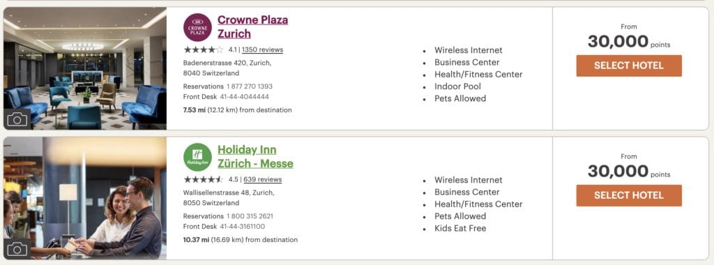 IHG Hotels by points