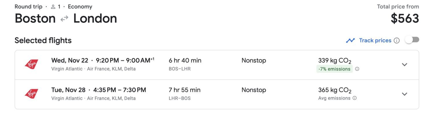 BOS to London cheap flight