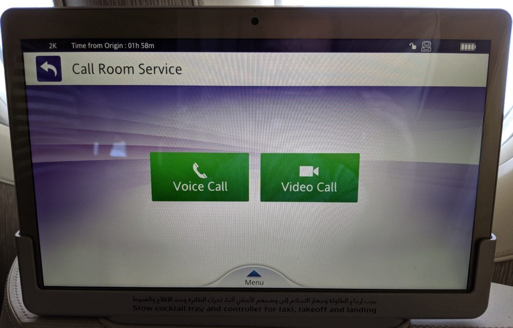 Unbeatable: Emirates Game Changer First Class Suite, Dubai to Male 46 A flat screen tv sitting on top of a desk