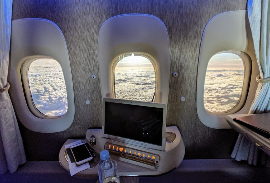 Unbeatable: Emirates Game Changer First Class Suite, Dubai to Male 41 virtual windows emirates