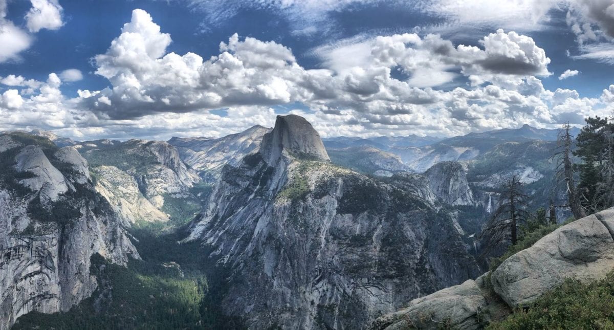 A view of a snow covered mountain