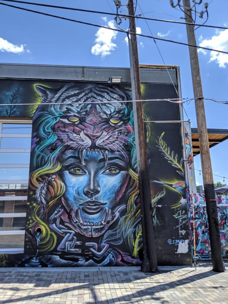 Colorful graffiti on the side of a building