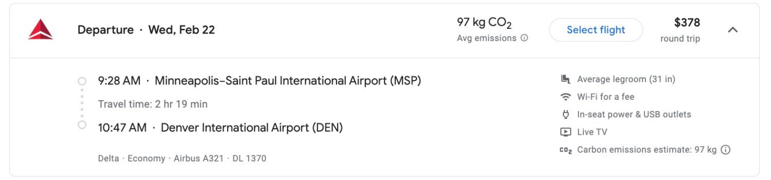 google flights details