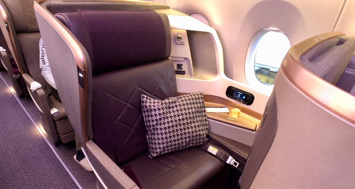 Singapore Airlines business class seat