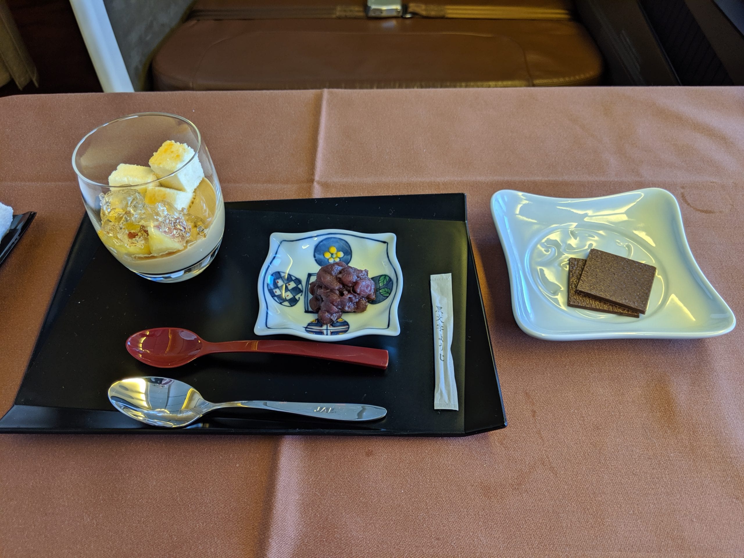 japan airlines first class dessert