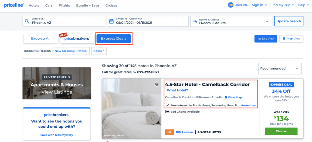 priceline express deals