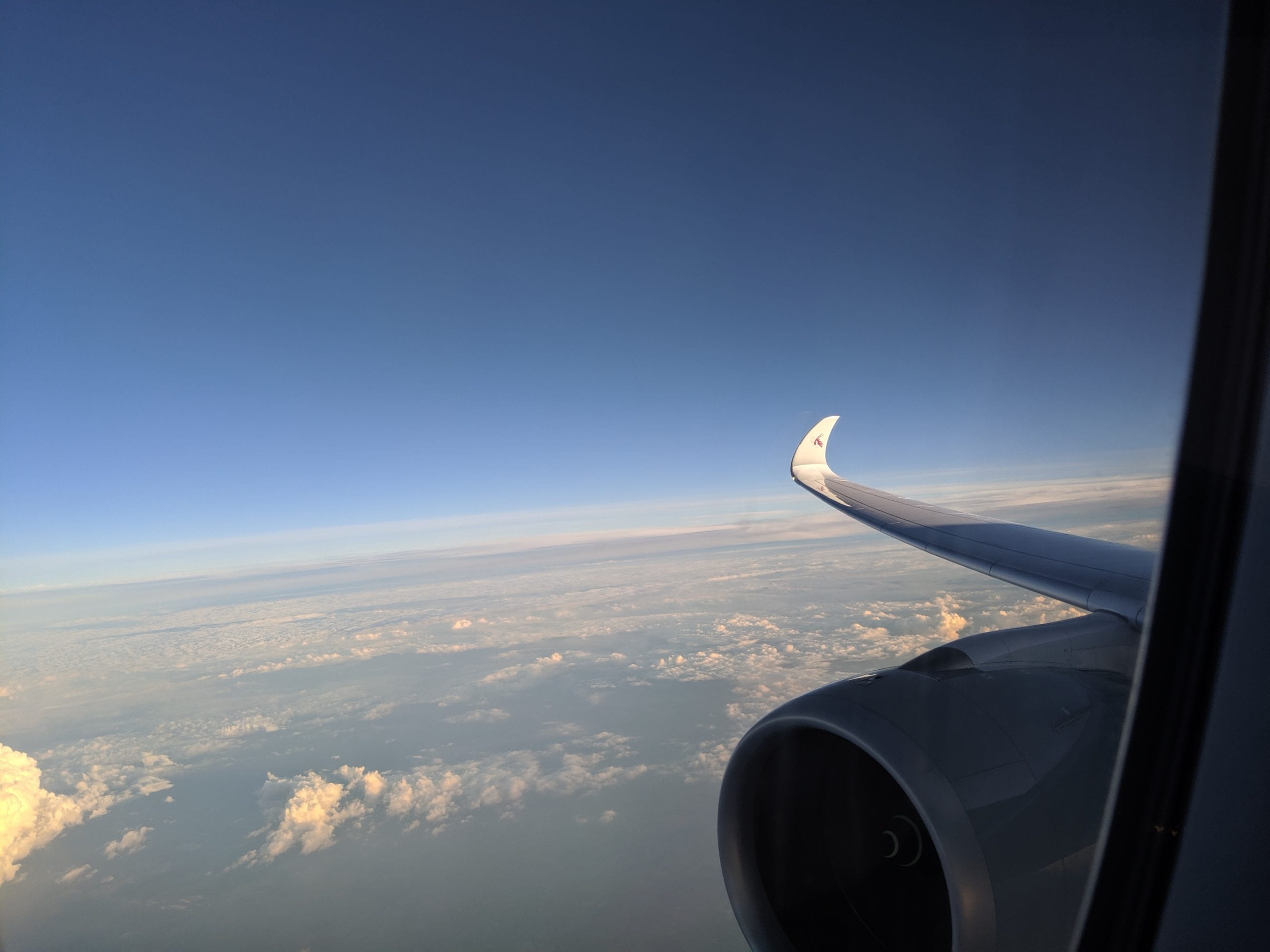 qatar airways wing view