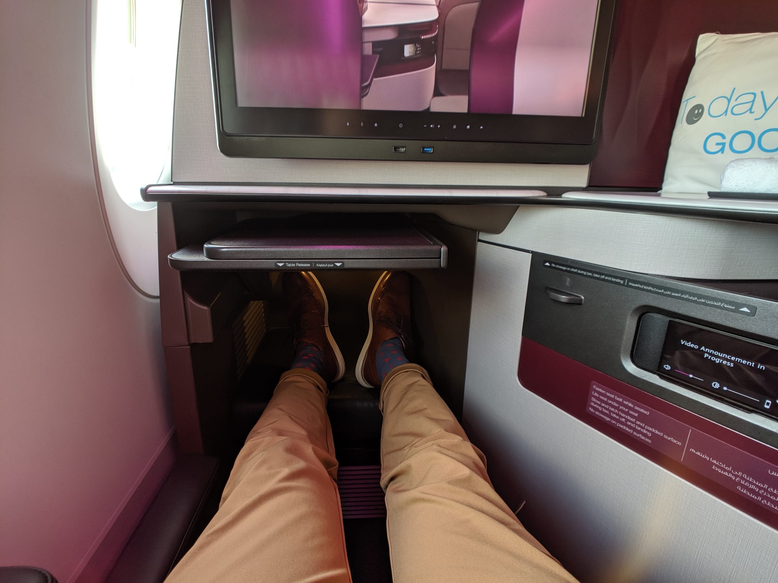 qatar airways qsuite ottoman